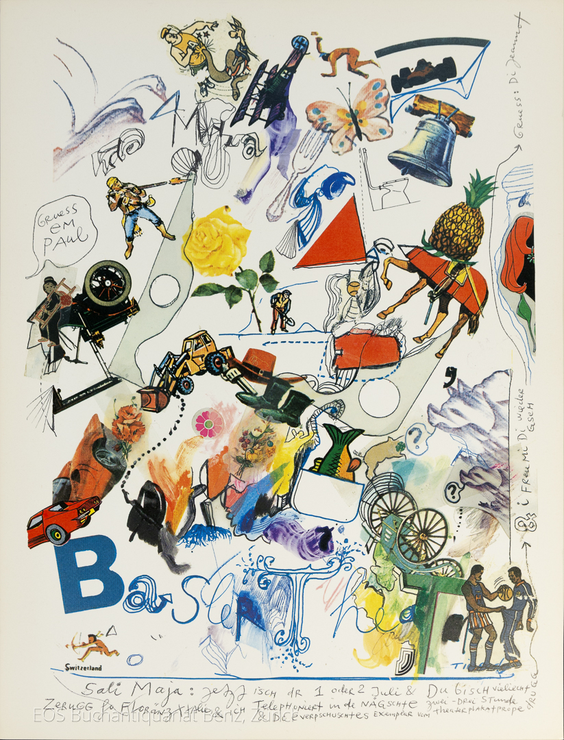 Diese 18 Brief-Collagen von Jean Tinguely an Maja Sacher sind eine Weihnachtsgabe an Sie. - EOS BUCHANTIQUARIAT BENZ Tinguely, Jean: -Diese 18 Brief-Collagen von Jean Tinguely an Maja Sacher sind eine Weihnachtsgabe an Sie.