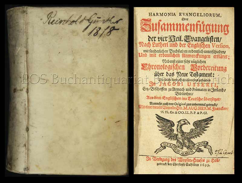 Harmonia evangeliorum, - EOS BUCHANTIQUARIAT BENZ Usher, Jakob: -Harmonia evangeliorum,