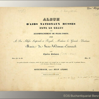 Gollmick, (Carl) Charles: -Album d'airs nationaux russes pour le chant avec accompagnement de piano-forte.