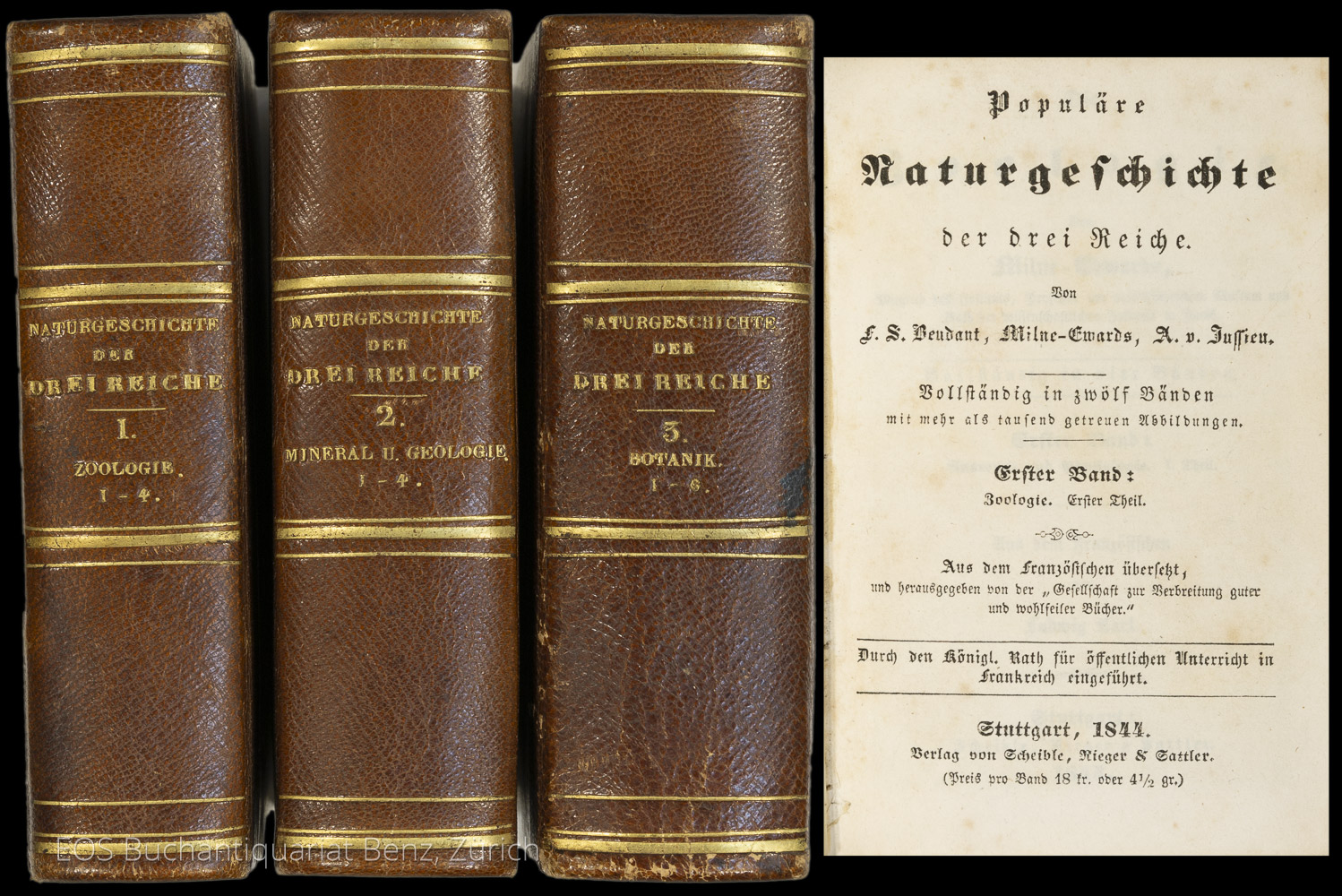 Populäre Naturgeschichte der drei Reiche. - EOS BUCHANTIQUARIAT BENZ Beudant, François-Sulpice et al: -Populäre Naturgeschichte der drei Reiche.