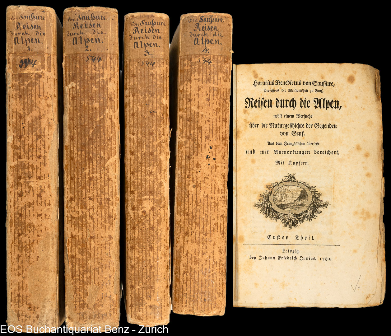 Reisen durch die Alpen, - EOS BUCHANTIQUARIAT BENZ Saussure, Horace-Bénedict de: -Reisen durch die Alpen,
