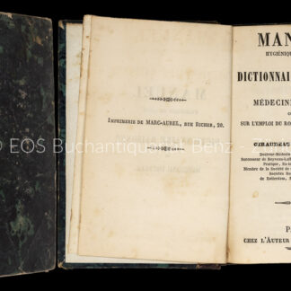 Giraudeau de Saint-Gervais, Jean: -Manuel hygiénique de santé ou Dictionnaire raisonné de médicine  usuelle.