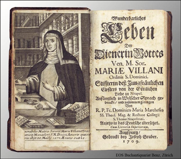 Wunderbarliches Leben der Dienerin Gottes Mariae Villani, - EOS BUCHANTIQUARIAT BENZ Marchese, Domenico M.: -Wunderbarliches Leben der Dienerin Gottes Mariae Villani,
