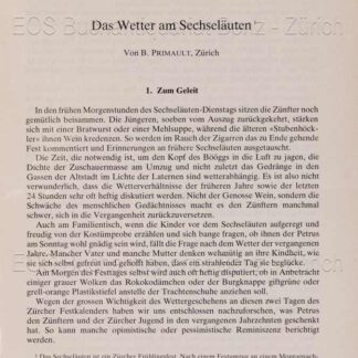 Primault, Bernard: -Das Wetter am Sechseläuten.