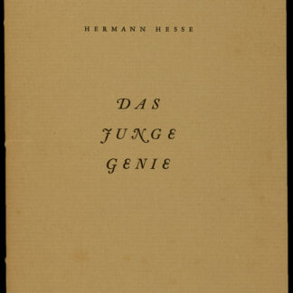 Hesse, Hermann: -Das junge Genie.