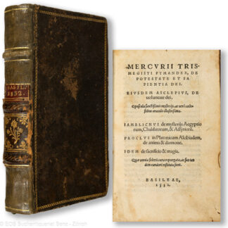 Hermes Trismegistos: -Mercurii Trismegisti Pymander, de potestate et sapientia dei.