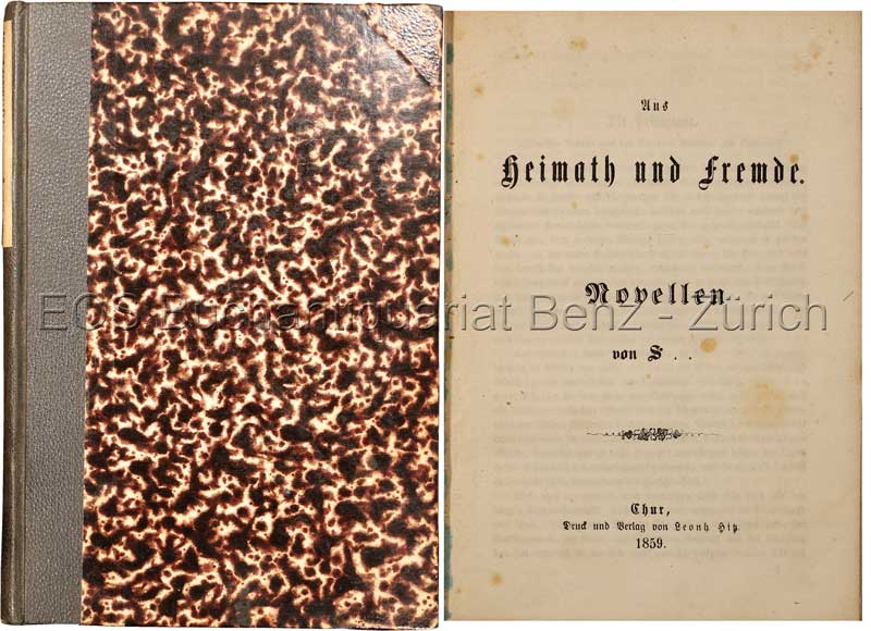 Aus Heimath und Fremde. - EOS BUCHANTIQUARIAT BENZ Sprecher, Johann Andreas von: -Aus Heimath und Fremde.