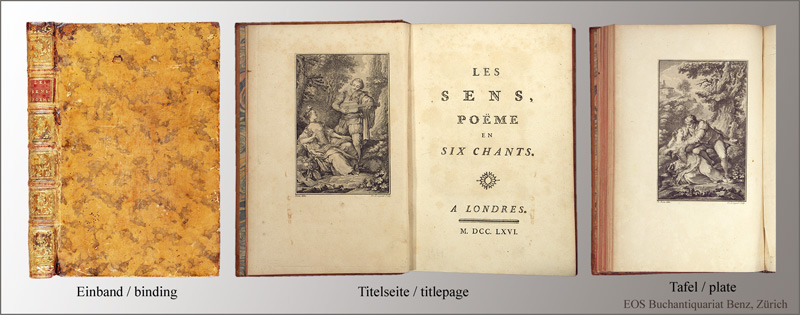 Les sens, poëme en six chants. - EOS BUCHANTIQUARIAT BENZ Rosoi, B.F. du: -Les sens, poëme en six chants.