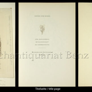 Brentano, Clemens: -Gockel und Hinkel.