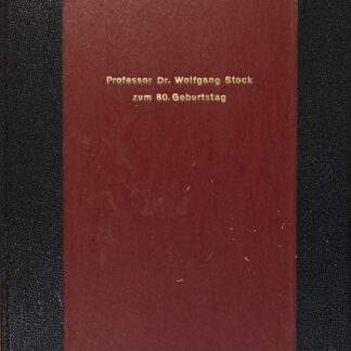 -Festschrift zum 80. Geburtstag des Tübinger Augenarztes Wolfgang Stock.