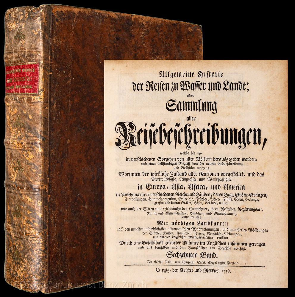 Allgemeine Historie der Reisen zu Wasser und Lande. - EOS BUCHANTIQUARIAT BENZ Schwabe, Johann Joachim (Hrsg.): -Allgemeine Historie der Reisen zu Wasser und Lande.