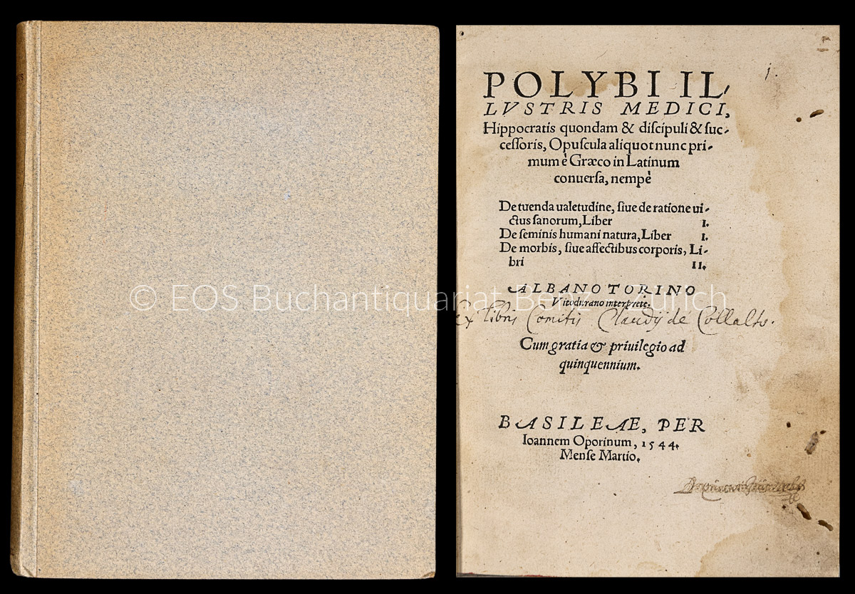Polybi illustris medici. - EOS BUCHANTIQUARIAT BENZ Polybe de Cos: -Polybi illustris medici.
