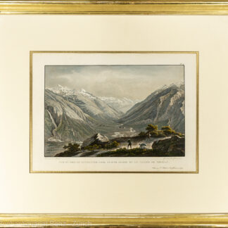 Bleuler, Johann Ludwig -(1792–1850): Vue du pied du Lucmanier vers Sainte Marie et la vallée de Medels.