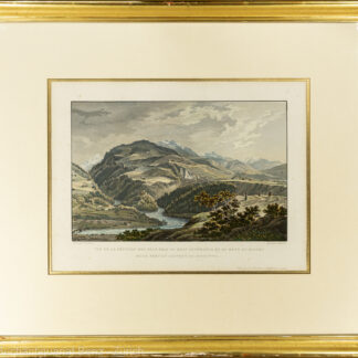 Bleuler, Johann Ludwig -(1792–1850): Vue de la réunion des deux bras du Rhin supérieur et du Rhin milieu prise près le couvent de Dissentis.