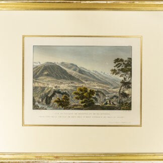 Bleuler, Johann Ludwig -(1792-1850): Vue du couvent de Dissentis, et de ses environs, prise près de la réunion de deux bras du Rhin supérieur et celuidu milieu.