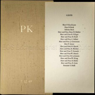 Menuekarte mit Versen. – -P. K.