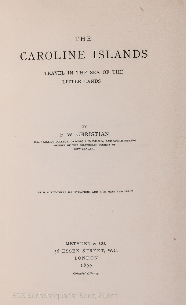 Christian, Frederick William: The Caroline Islands travel in the sea of the little lands. – Bild 2