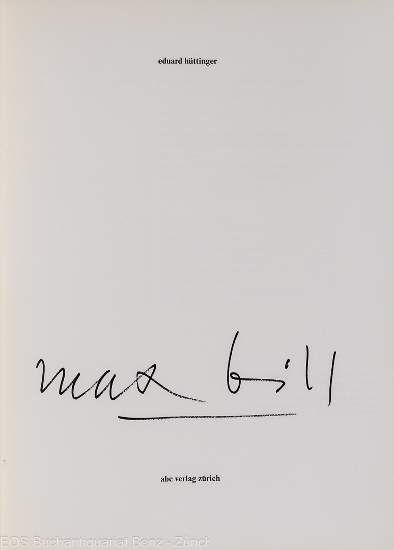 Hüttinger, Eduard: -Max Bill.
