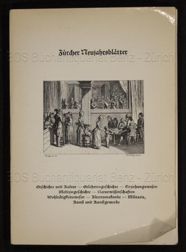 -Zürcher Neujahrsblätter beschreibendes Verzeichnis mit Personen-, Ort- und Sachregister.