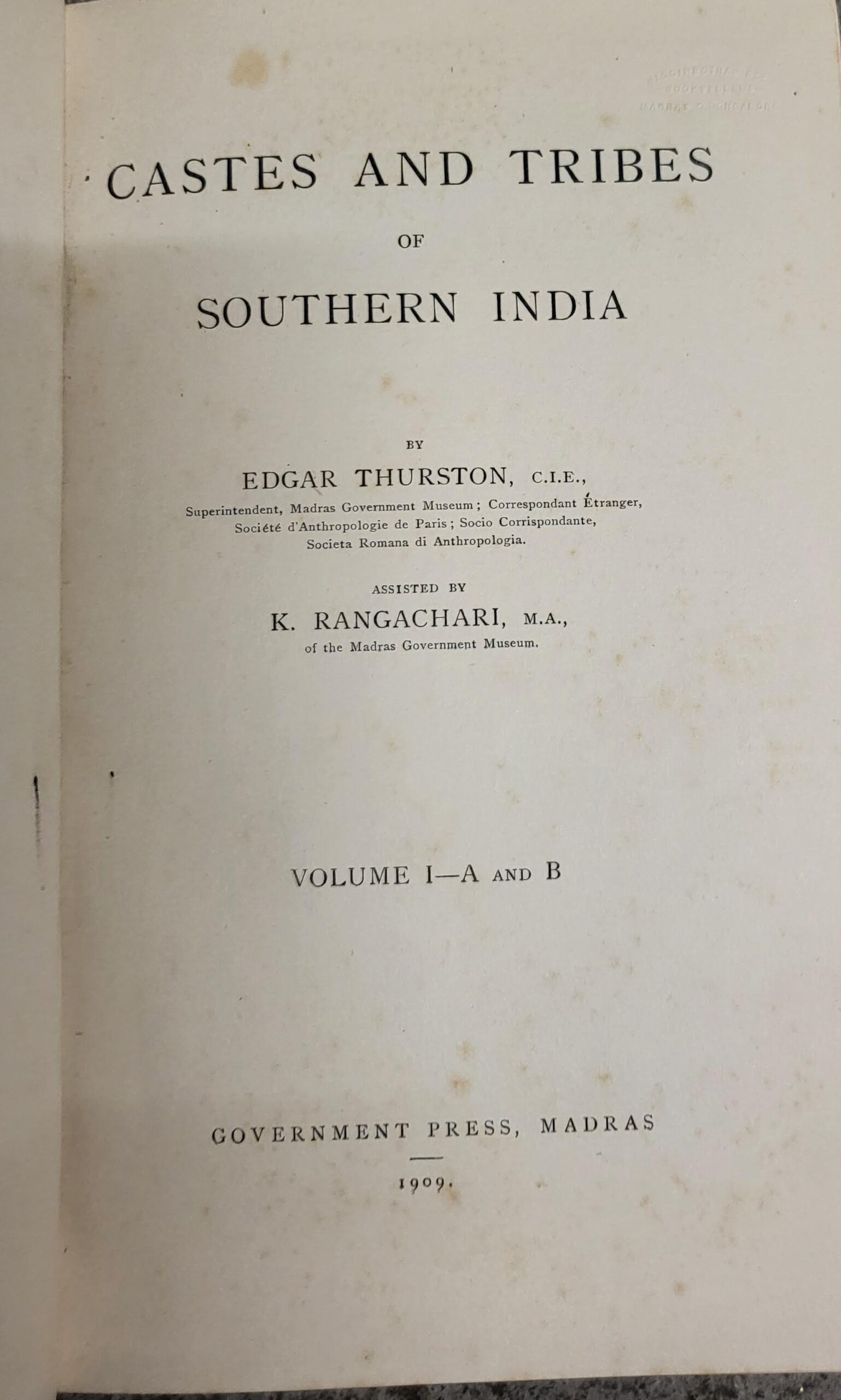 Thurston, Edgar: Castes and Tribes of Southern India. – Bild 3
