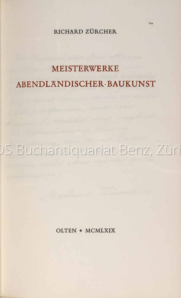 Zürcher, Richhard: -Meisterwerke Abendländischer Baukunst.
