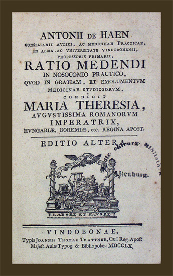Haën, Anton de: -Ratio medendi