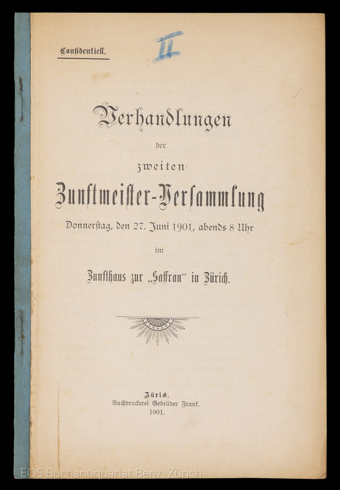 -Verhandlungen der zweiten Zunftmeister-Versammlung.