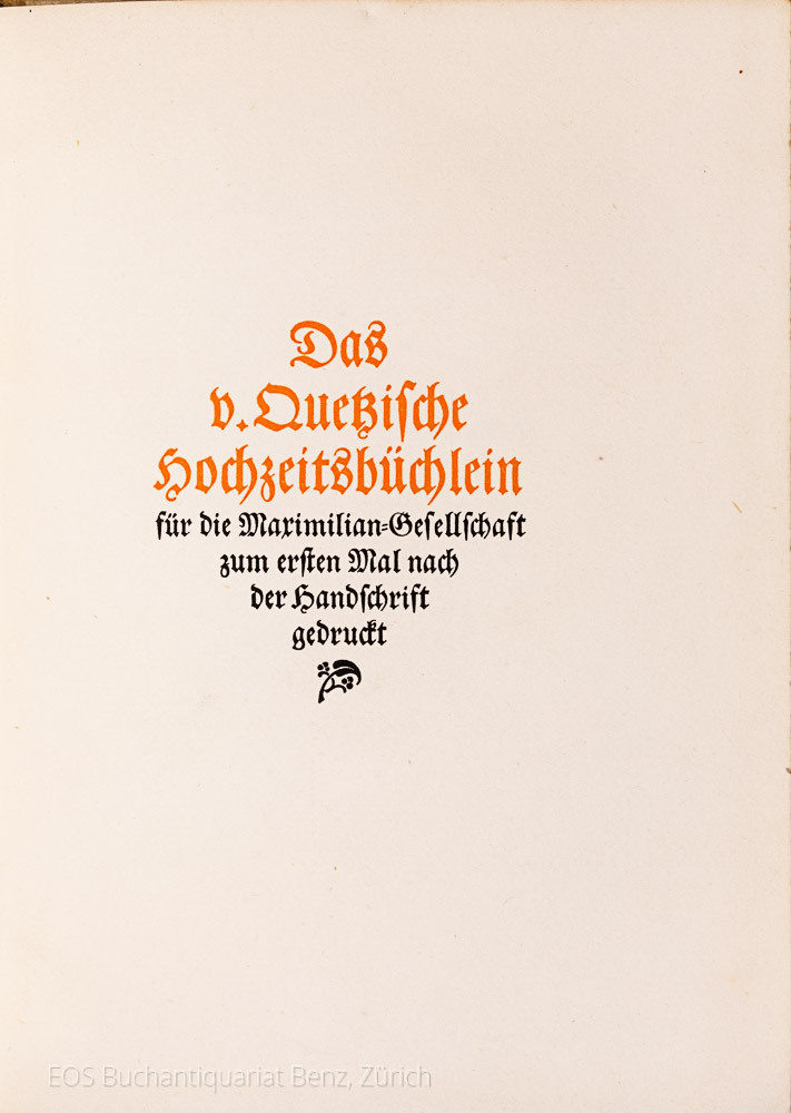 Quetz, Ambrosius: Das v. Quetzische Hochzeitsbüchlein – Bild 2