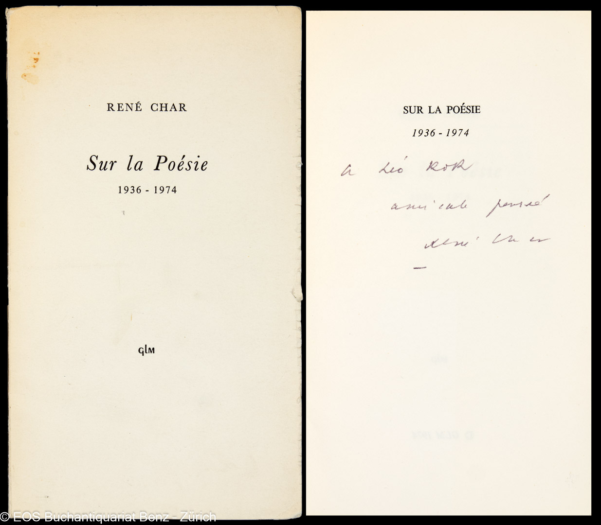 Char, René: -Sur la Poésie