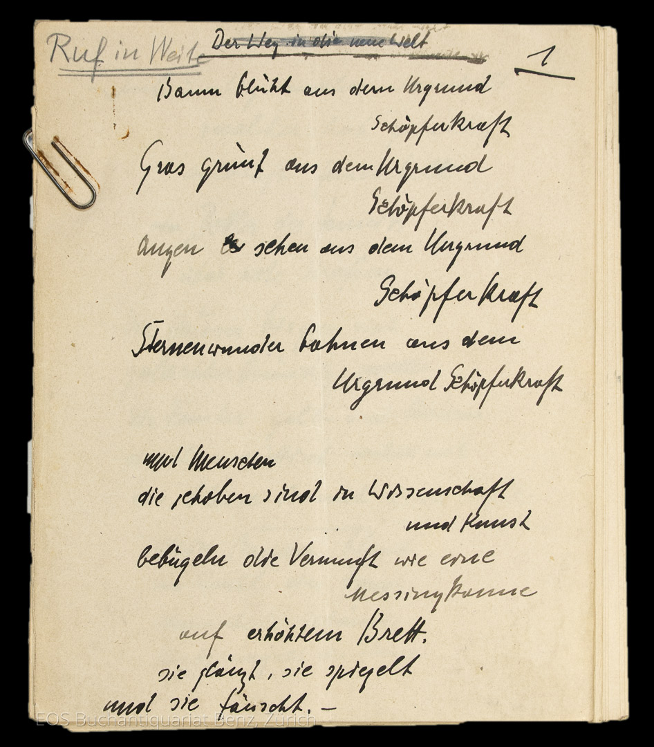 Eckertz, Waldemar: -Ruf in die Weite.