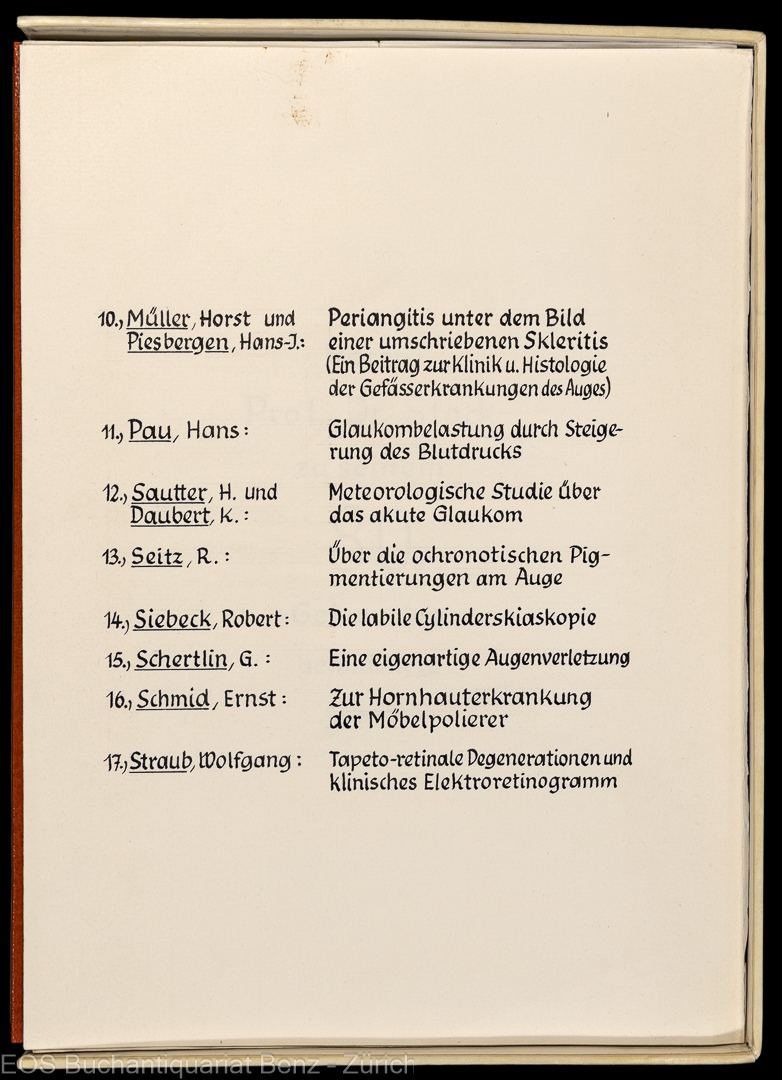Festschrift zum 80. Geburtstag des Tübinger Augenarztes Wolfgang Stock. – Bild 2