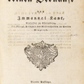 Kant, Immanuel: -Critik der reinen Vernunft.