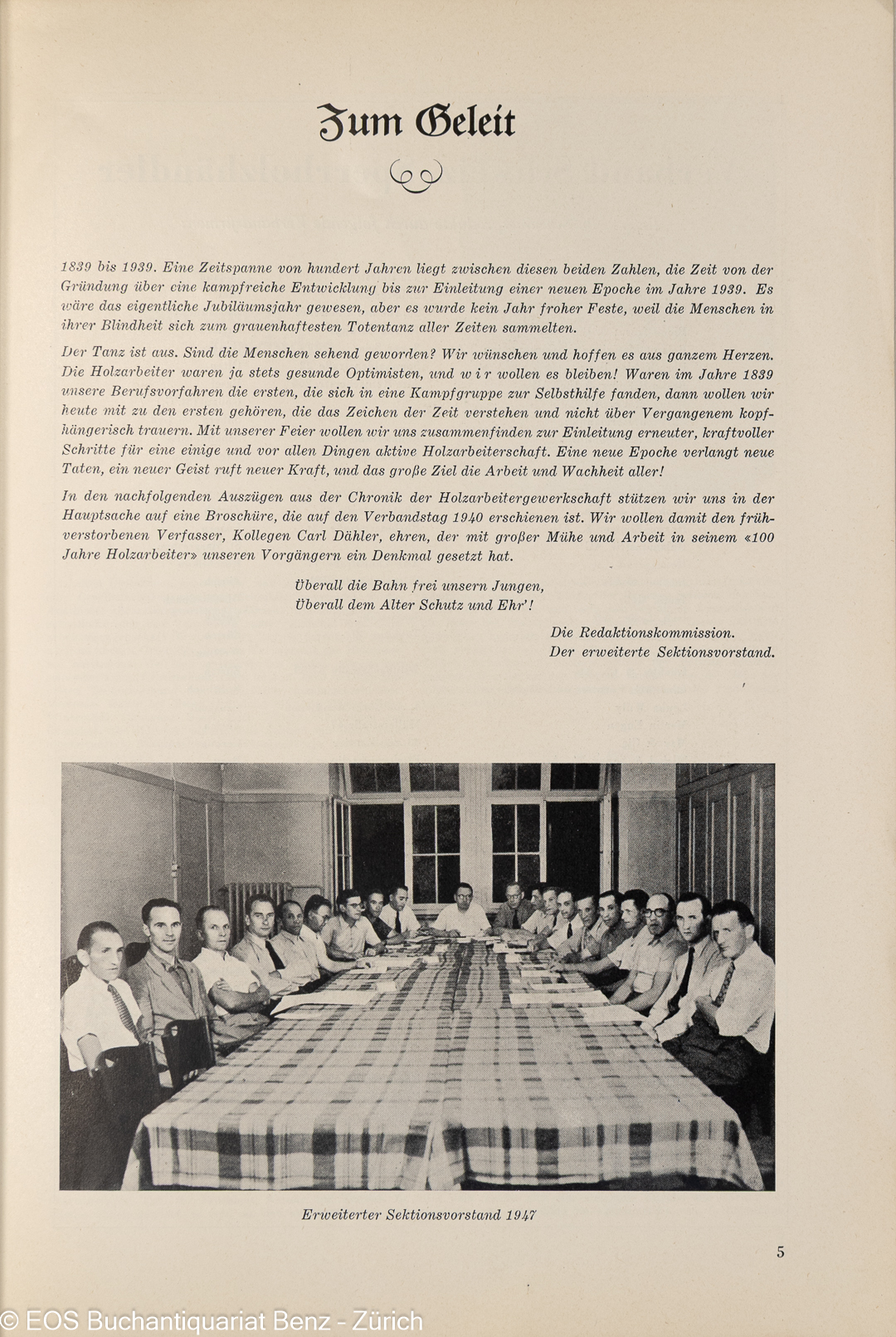 100 Jahre Holzarbeiter Zürich - 1839-1939. – Bild 3