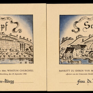 Churchill, Winston S.; -Bankett zu Ehren von Mr. and Mrs. Winston Churchill.