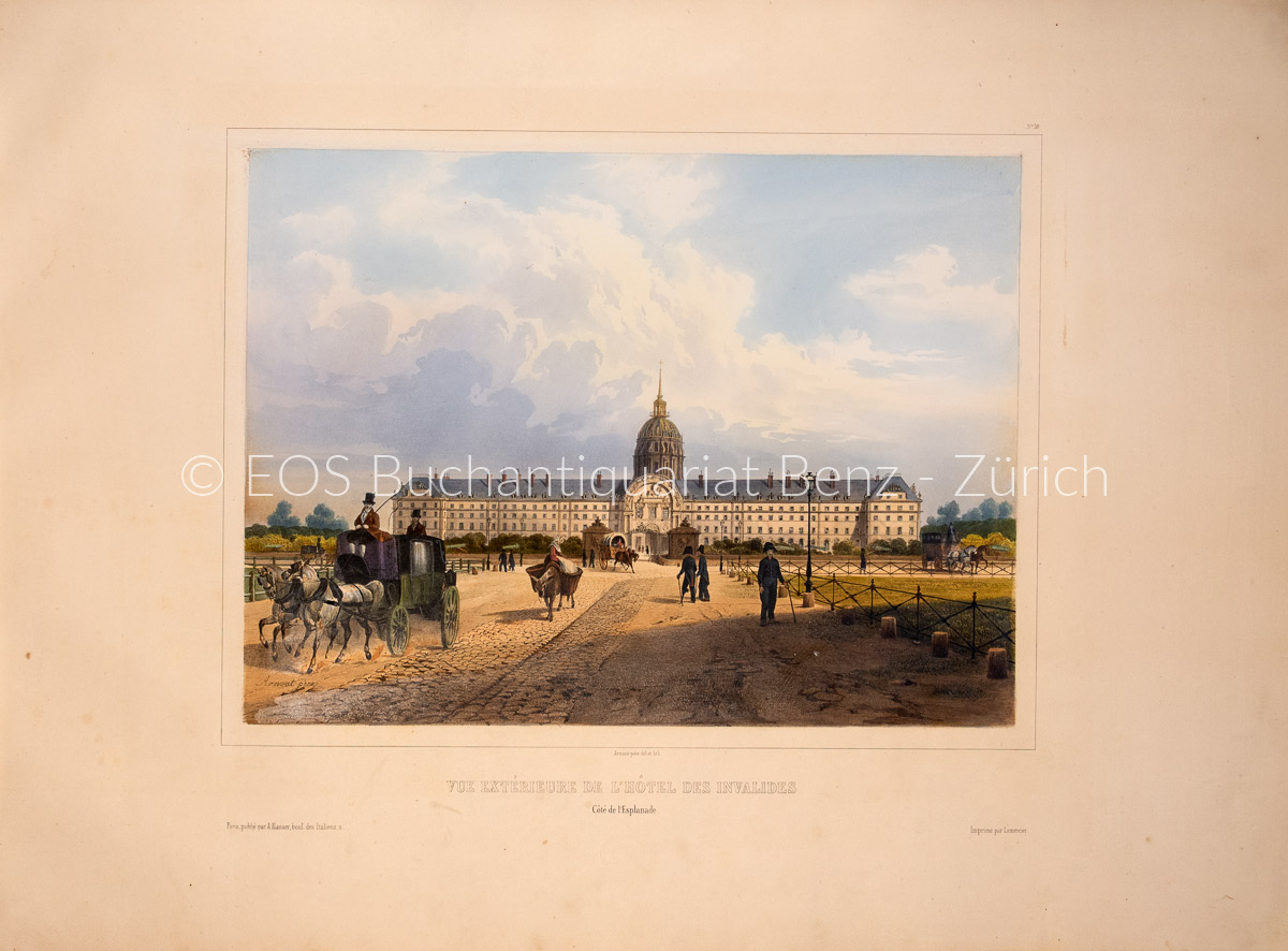 Paris - Ansichtenwerk mit 12 kolorierten Lithografien von Paris. - Image 2