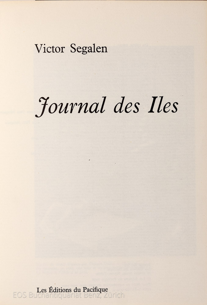 Segalen, Victor: Journal des îles. – Bild 2