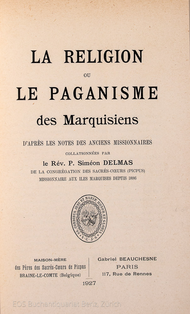 Delmas, Siméon: La religion ou le paganisme des Marquisiens – - Image 2