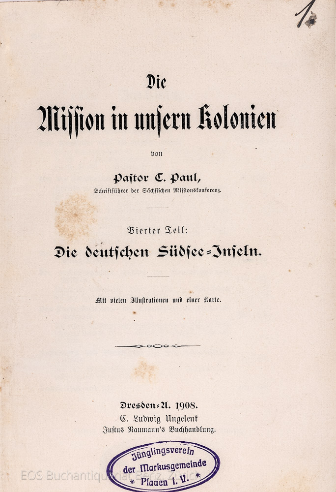 Paul, Carl: Die Mission in unsern Kolonien. – Bild 2