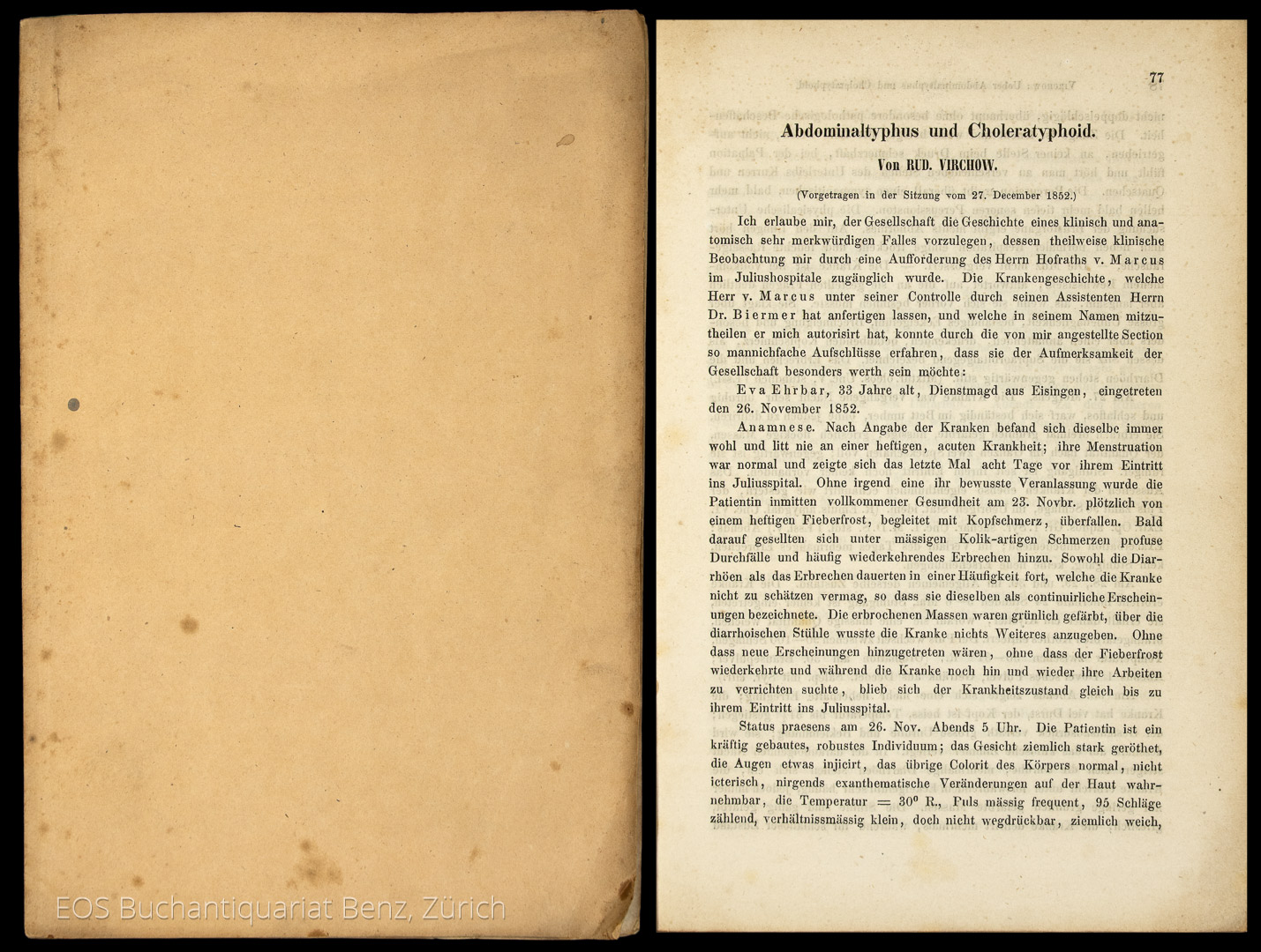 Virchow, Rudolf: -Abdominaltyphus und Choleratyphoid.