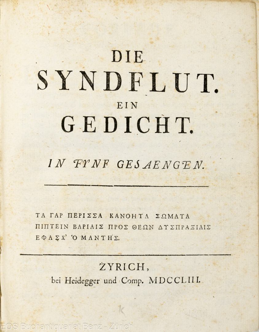 Bodmer, Johann Jakob: Die Syndflut. – Bild 2
