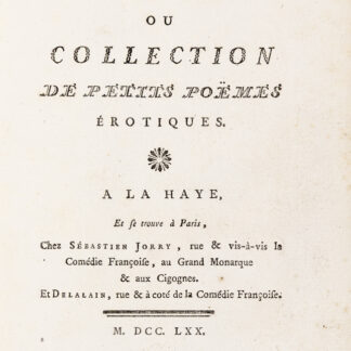 Dorat, Claude Joseph: -Les baisers, ou collection de petits poëmes érotiques.