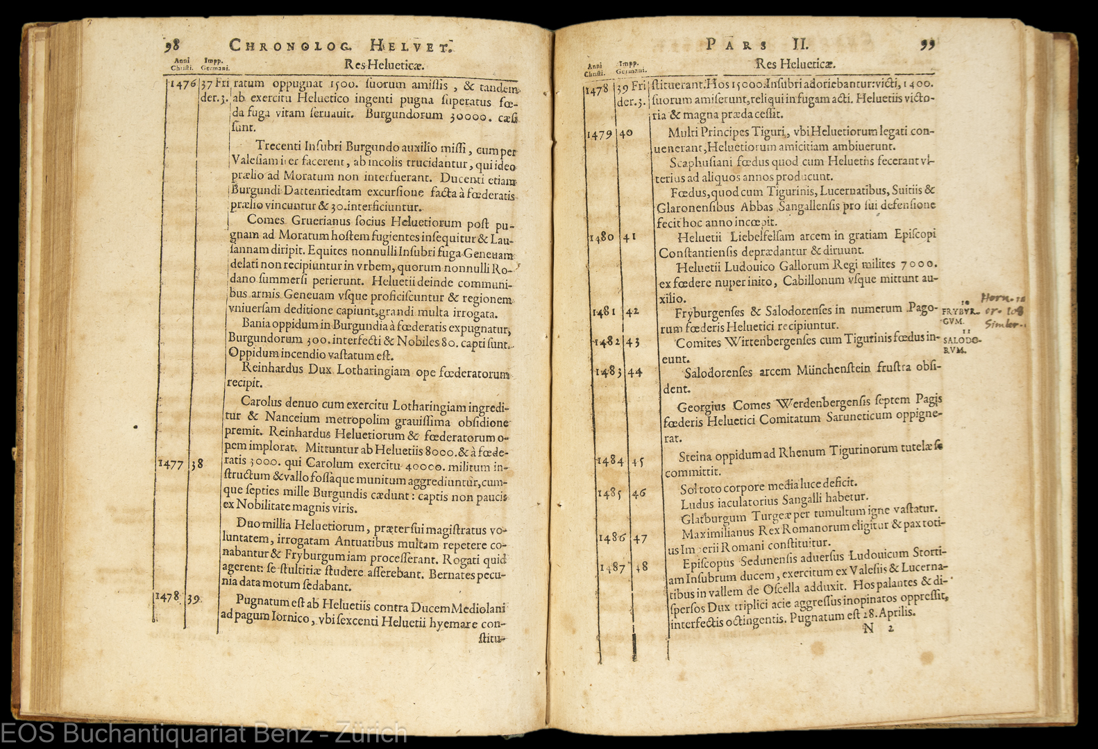 Schweizer, Johann Heinrich: Chronologia Helvetica. – Bild 3