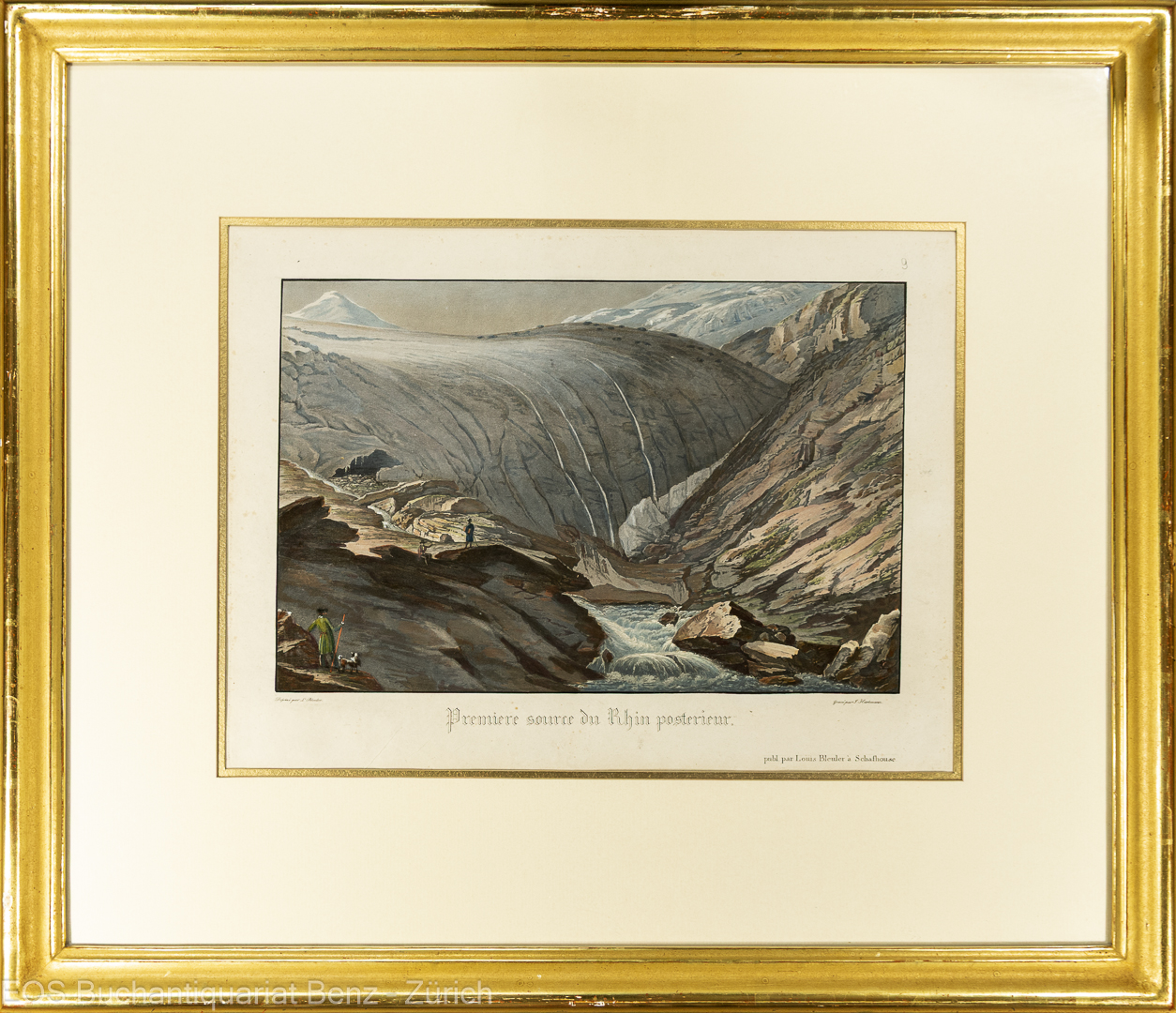 Bleuler, Johann Ludwig -(1792–1850): Premiere source du Rhin posterieur.