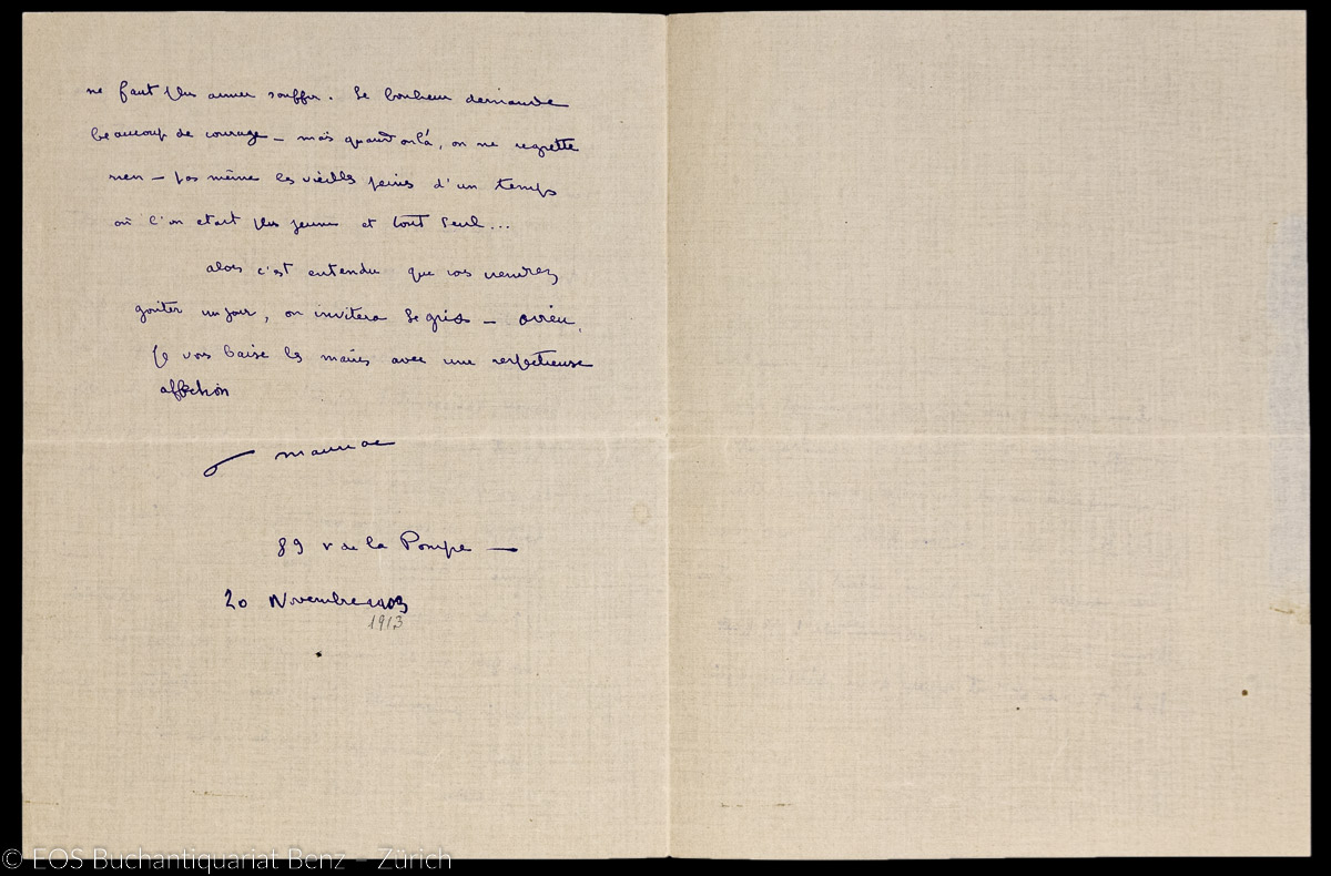 Mauriac, François: Handschr. Brief an einen Freund. - Image 2
