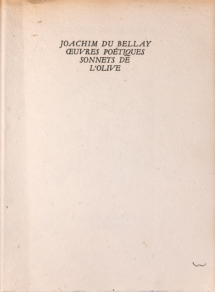 Du Bellay, Joachim: Sonnets de l'Olive. – Bild 3