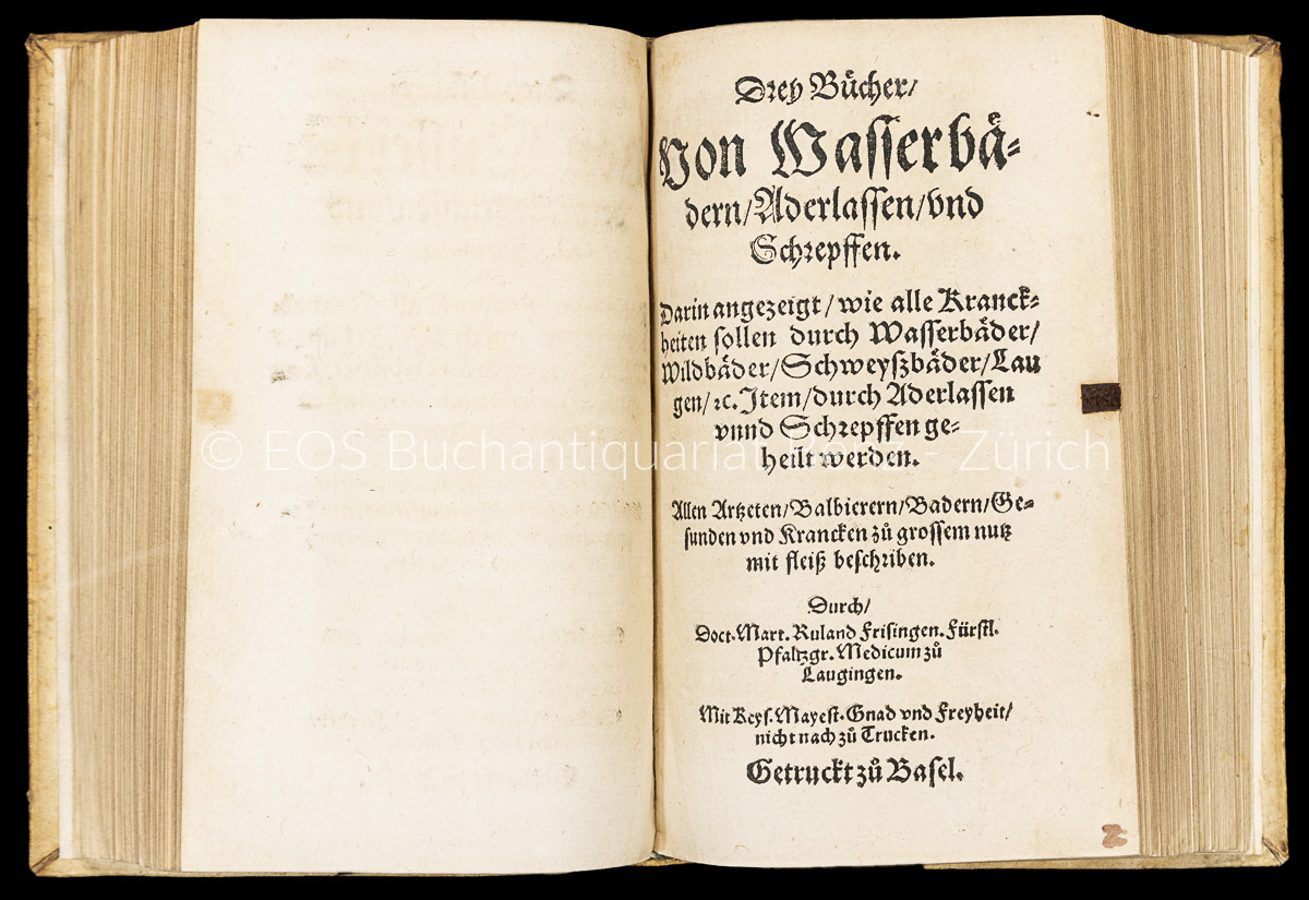 Ruland, Martin d. Ä.: Drey Bücher von Wasserbädern, Aderlassen und Schrepffen. – Bild 2