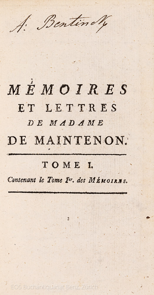 Madame de Maintenon, d. i. Françoise d’Aubigné, marquise de Maintenon: Mémoires et Lettres (Gesamt-Titel) – Mémoires pour servir a l'histoire de Madame de Maintenon, - Image 2
