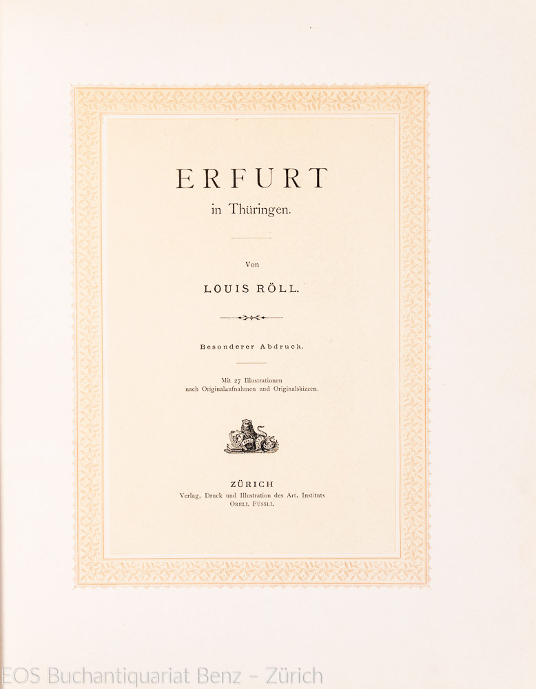 Röll, Louis: Erfurt in Thüringen. - Image 2