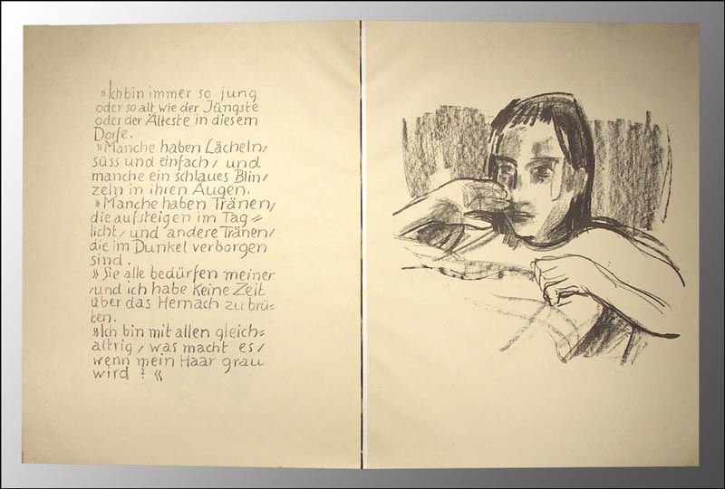 Schuh, Gotthard: Fünf Lithographien zu einem Gesang von Rabindranath Tagores. – Bild 2