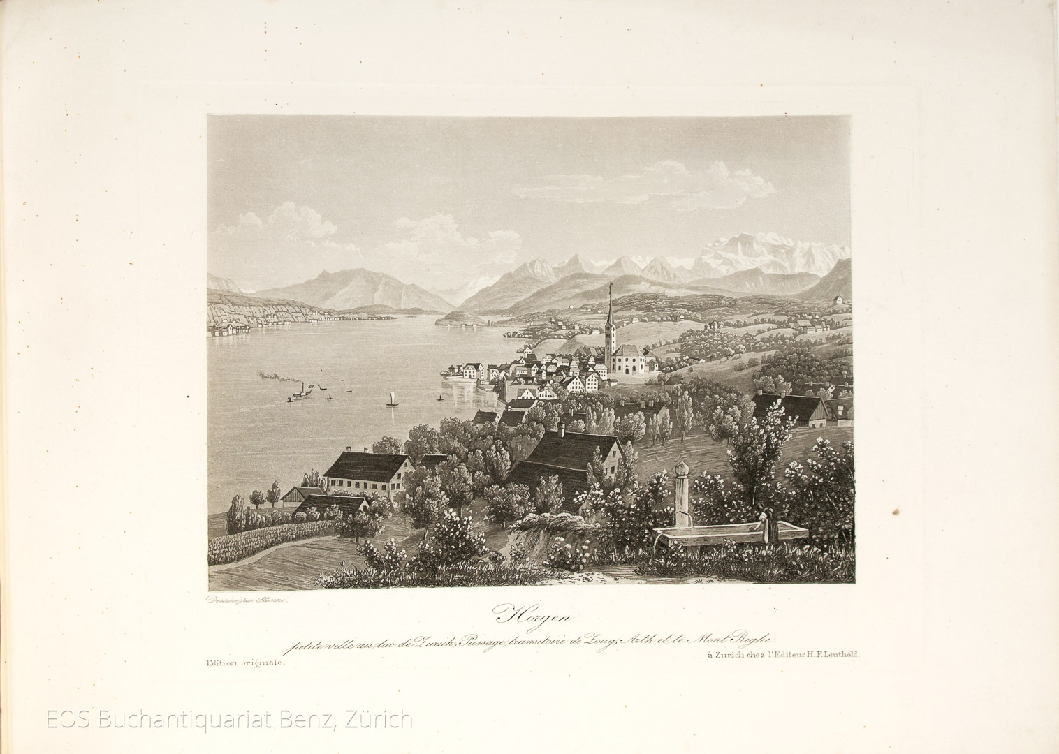 Souvenirs pittoresques de Bâle, Chûte du Rhin, Zurich, Rapperschweil, Glaris, Coire et de La route de Splügen. - Image 2